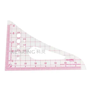 Kearing 1/5 Plastic Triangular Scale Ruler for Sewing Tailor Fashion Design #8515
