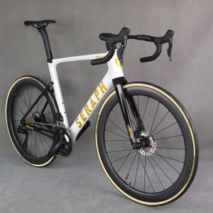 24 Speed Full Hidden Cable Disc Road Bike Frame TT-X21 105 Di2 R7170 Groupset Yellow Edges 28C Tire - Product Image 1