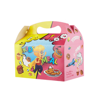Conception personnalisée Pliable Mignon Emballage alimentaire en papier Jetable pour enfants Frit Happy Meal Poulet Qualité Boîte à emporter
