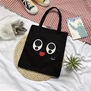 Hot bán sinh thái thân thiện bền và tái chế 100% cotton tự nhiên vải đen in tote túi - Product Image 5