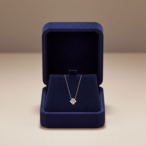 Collier pendentif losange en or massif 18 carats avec diamant naturel véritable, style simple, bijoux fins, cadeau d'anniversaire pour femme, fournisseur de Hong Kong - Product Image 5