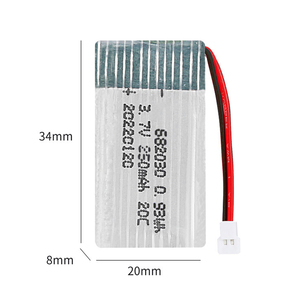 Có thể tháo rời bay không người lái Phụ Kiện Pin 20c tốc độ xả 682030 Lipo di động 3.7V 250mAh pin <span class=keywords><strong>lithium</strong></span> <span class=keywords><strong>polymer</strong></span> - Product Image 5