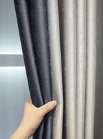 Cortinas de Lujo Azul Grisáceo de Estilo Chino Moderno con Alto Nivel de Sombreado para Sala de Estar, Estudio, Balcón, Ventanas y Decoraciones de Boda
