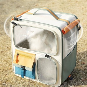Cat Carrier Portable Soft-Sided Pet Travel Bag With Wheels For Cats Up To 7Kg Outdoor Use Transparent Window Design - Product Image 3