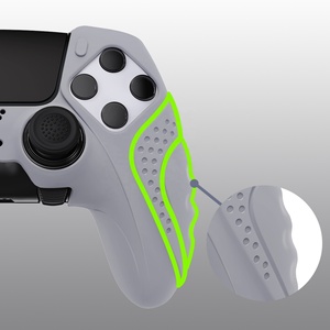 เคสซิลิโคนเจลกันลื่นสีเทาแบบกำหนดเองสำหรับจอย PS5 Edge - Product Image 3