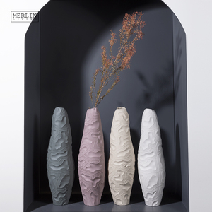 Merlin Living moderno nórdico Irregular <span class=keywords><strong>mate</strong></span> lujo artesanía textura arte decoración del hogar con florero de cerámica - Product Image 5