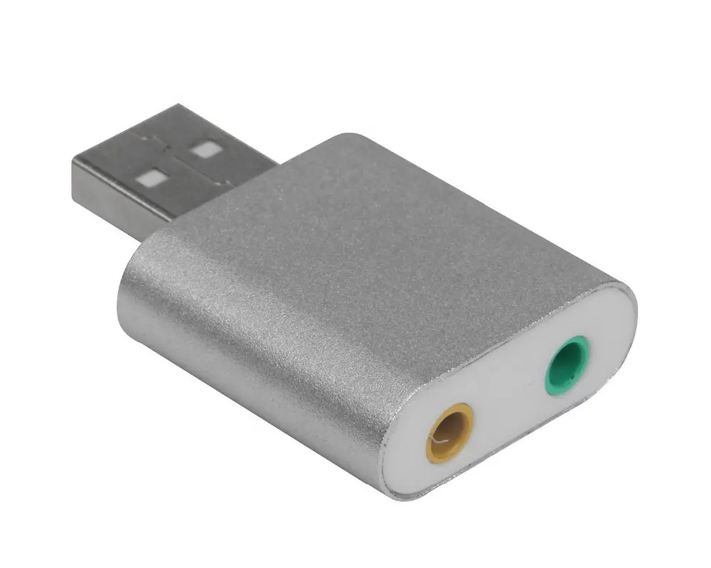 외부 USB 오디오 어댑터 사운드 카드 스테레오 헤드폰/스피커 모노 마이크 잭