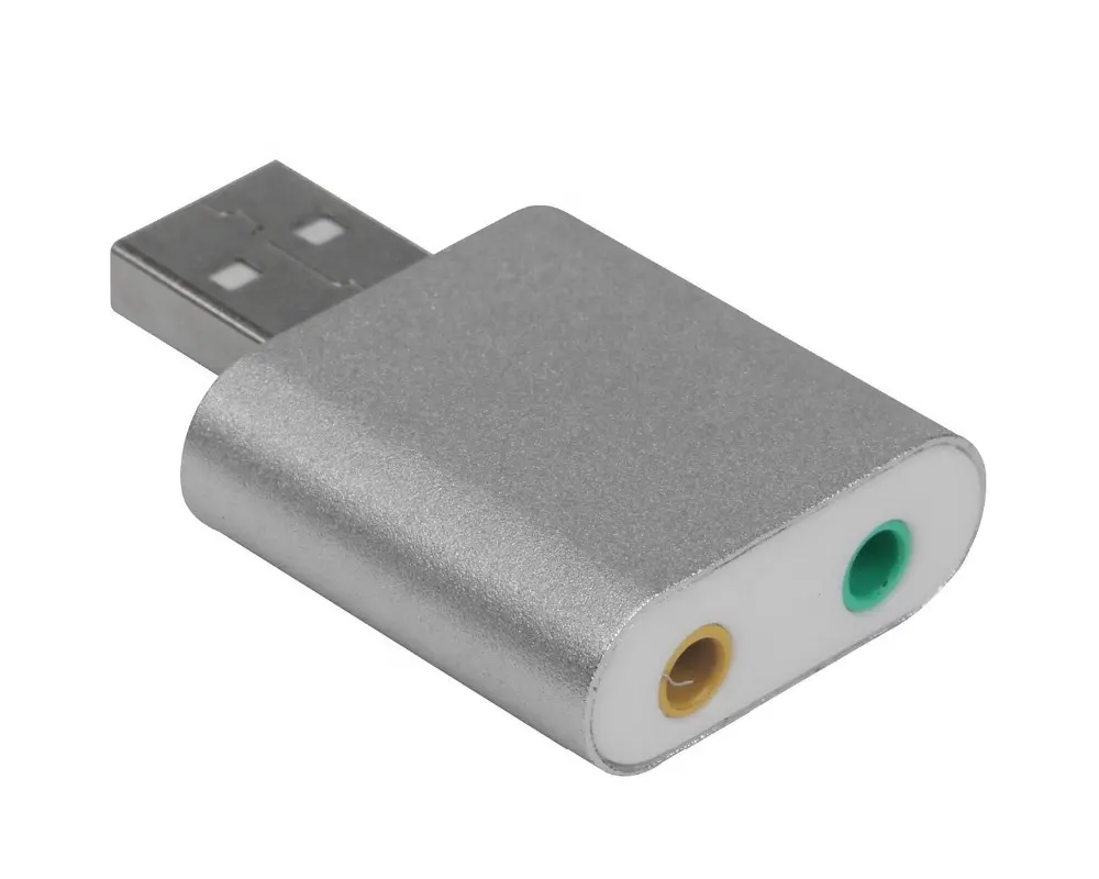 Carte son externe USB, adaptateur Audio avec casque, haut-parleur et vestes de Microphone Mono stéréo