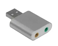 Внешний USB аудио адаптер, звуковая карта с стерео наушниками/динамиками и разъемами для микрофона