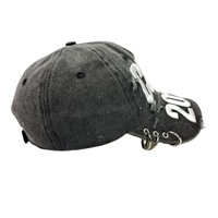 Casquette de baseball ajustable en coton sergé délavé et vieilli, avec trous percés personnalisés, style sport décontracté