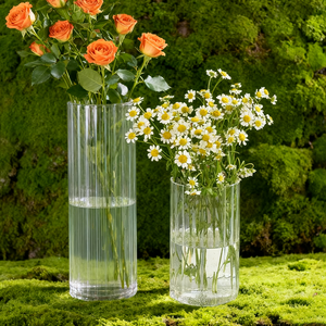 Transparent Traditional Glass Flower <strong>Vase</strong> Straight Tube for Wedding Home Decoration Eco-Friendly Artistic Tabletop Display - Product Image 3