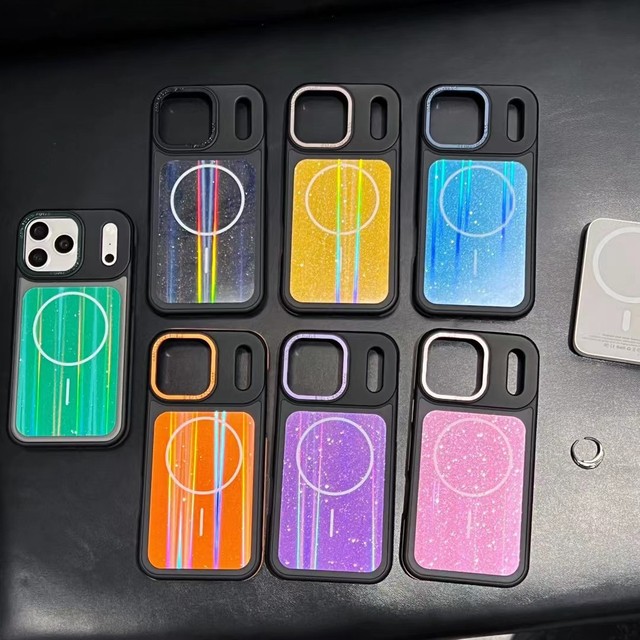 Matte Frosted Magnetic TPU+PC Phone Case Holographic Aurora Effect Waterproof Shockproof for for 17 Series 10W Wireless