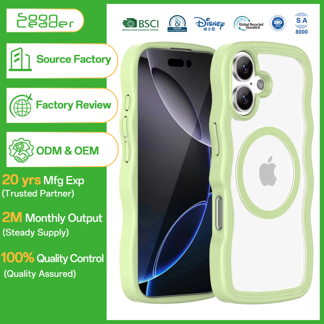2025 Factory Custom Girls Candy Color Shell Wave Design Shockproof Anti-Scratch Phone Case Cover for iPhone 17 Air Pro Max