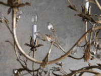 Lustre antique de lumière de feuille de finition de rouille profonde de style traditionnel