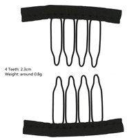 Peignes à perruque en acier inoxydable personnalisés à 3-7 dents, clips en polyester pour perruques humaines à dentelle frontale – Vente en gros