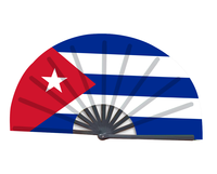 Éventail en bambou personnalisé 2026, imprimé sur mesure, motif art populaire, technique de peinture du drapeau national de Cuba, pour souvenir, vente en gros
