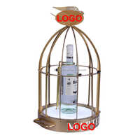 Présentoir de Bouteilles VIP LED Personnalisé avec Logo pour Événements, Cage Dorée Lumineuse pour Bouteilles d'Alcool