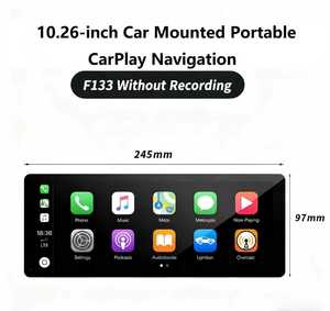 10.26 Inch Portable Car Radio with Wireless CarPlay Android Auto GPS FM Radio Touch Screen Dashboard Monitor for All Cars - Product Image 1