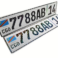 Il produttore di alta qualità ha stampato il segno del metallo in alluminio riflettente in rilievo il numero di targa dell'auto con filigrane dell'ologramma