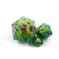 Pikachu vert coloré dés à led mobiles résine personnalisée tranchant 50mm surdimensionné D20 dés simples pour donjons et Dragons jeu de société