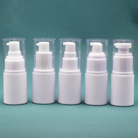 Flacon pompe sans air en PP cylindrique de 50 ml pour crème liquide, sérum, cosmétique blanc de 15 ml