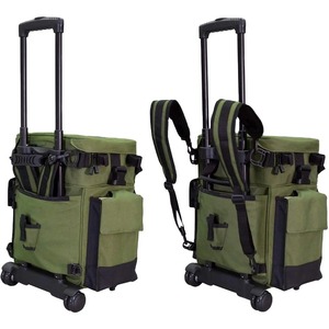Échantillon Gratuit : Sac à Dos de Pêche Vert Imperméable Grande Capacité avec Porte-Cannes et Roulettes pour Matériel de Pêche Sportive - Product Image 1
