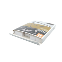 Boîte d'emballage en papier d'art recyclé personnalisé pour écouteurs/écouteurs en carton kraft à clapet plat avec design en relief
