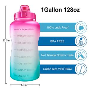 Plastic Time Maker Sport <b>Water</b> <b>Bottle</b> BPA Free Gradient <b>for</b> Gym and Outdoor 128OZ Travel Ningbo <b>Adults</b> Modern Sustainable PETG - Product Image 2