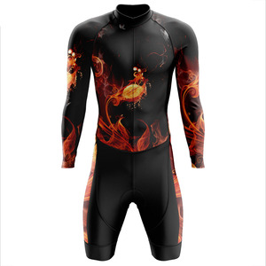 HIRBGOD Herren <span class=keywords><strong>Triathlon</strong></span>-Trikot in Schwarz und Rot mit Sublimationsdruck, Hochwertige Qualität bei Geringer Mindestbestellmenge - Product Image 1
