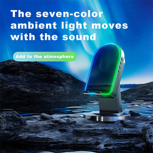Banco de Energía Inalámbrico Inteligente 3 en 1 con Altavoz Giratorio, Luz RGB y Soporte para Teléfono Móvil - Product Image 2