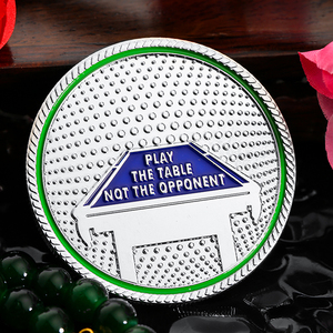 Pièce de monnaie commémorative de billard en alliage de zinc émaillé, plaquée argent, avec figurine de joueur de billard en relief 3D, pour cadeau aux joueurs - Product Image 2