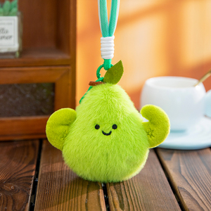 Vente en gros et au détail : Nouveauté - Pendentifs en peluche de 12 cm, série fruits musclés mignons (banane, citron, ananas, poire), breloques fantaisie pour sacs à dos - Product Image 4