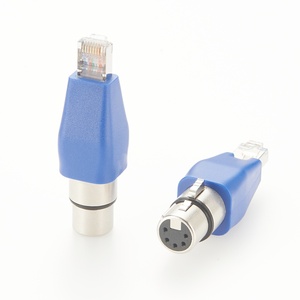 Adaptateur audio XLR 5 broches femelle <span class=keywords><strong>DMX</strong></span> vers RJ45 mâle CAT5e blindé, connecteur RJ45 Ethernet vers XLR 5 broches pour scène, studio d'enregistrement - Product Image 1
