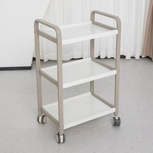 White Salon <b>Trolley</b> Rolling Utility <b>Cart</b> with Drawer 3 Tier Storage Organizer for Beauty Studio - Product Image 2