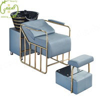 Offre Spéciale luxe or élégant cheveux lavage lit bassin évier bol couleur option shampooing chaise pour beauté ongles Spa