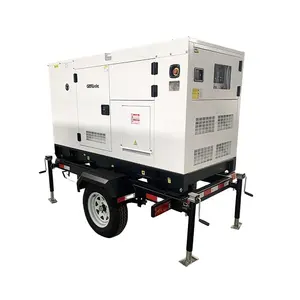 Générateur diesel triphasé AC 1500/1800RPM avec générateur diesel de refroidissement par eau de type remorque 50kw 80kw