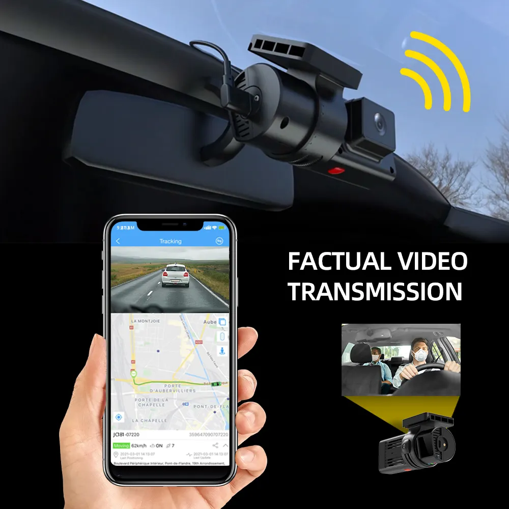 JC181 كاميرا داش مزدوجة صغيرة 4G DVR WiFi USB كاميرا سيارة قابلة للدوران ، Car ar ar P GPS حدث فيديو G-Sensor قطع الوقود