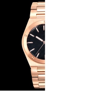 Montre automatique de luxe pour homme en or rose, cadran texturé noir, bracelet en acier inoxydable, montre de cérémonie pour affaires - Product Image 1