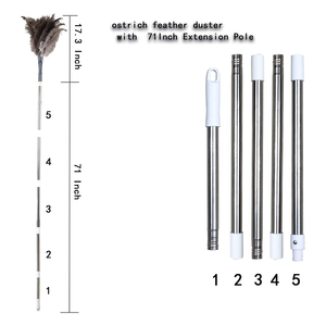 Manche en bois personnalisé autruche naturelle poulet dinde plumeau rétractable dépoussiérage avec rallonge - Product Image 3