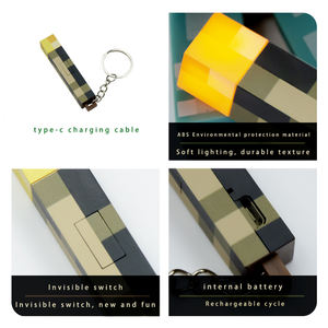 Juego de minero de carga tipo C periférico LED pixel llavero luz llavero creativo - Product Image 2