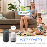 Interrupteur mural tactile intelligent avec logo personnalisé, panneau en verre Wifi, 1/2/3/4 voies, compatible Alexa et Google Home