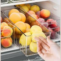Tiroir de rangement transparent en plastique pour cuisine avec séparateurs ajustables et poignées pour condiments, organisateur d'armoire