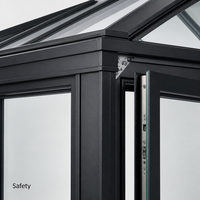 Véranda sur mesure en aluminium noir avec serre en verre préfabriquée, jardin d'hiver, salle de jardin avec verre trempé pour villa et jardin arrière