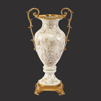 Jingdezhen poterie Vintage Bronze céramique émail Vase à fleurs Antique élégant Floral peinture à la main Vase en porcelaine pour table