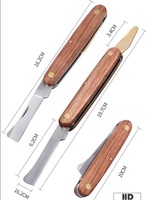 Couteau de greffage à Double manche en bois de rose, couteau de greffage de jardin pliable, taille, ciseaux d'arbre de semis