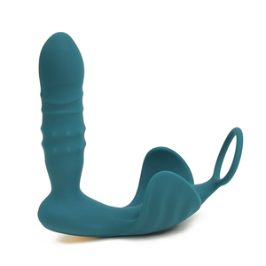 Sex Toys Voor Mannen Prostaat Massager Vibrator Vibrerende Stuwende <span class=keywords><strong>Dildo</strong></span> 'S Anale Butt Plug Met Haan Ring - Product Image 5