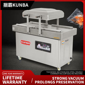 DZ-700/2SA 304 Edelstahl Doppel kammer Fisch fleisch Automatische Lebensmittel Meeres früchte Vakuum verpackungs maschine - Product Image 2