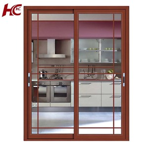 Windproof không thấm nước Xây Dựng Mới nhôm đôi kính cửa trượt tường thiết kế trượt cửa nhà bếp - Product Image 3