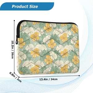 Funda Protectora para Portátil de 14-15 Pulgadas, Diseño Floral Hawaiano, Interior Acolchado, Exterior Tipo Bolso para Computadora - Product Image 3