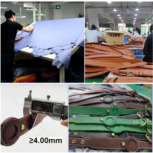 Etiqueta de aire para <span class=keywords><strong>Collar</strong></span> de perro, Logo personalizado de lujo, ajustable, de cuero genuino 100%, OEM - Product Image 4